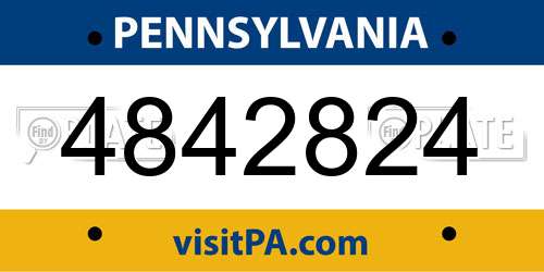 4842824 Pennsylvania License Plate