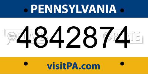 4842874 Pennsylvania License Plate