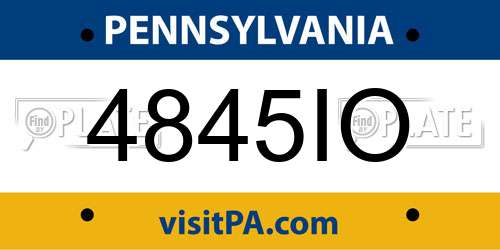 4845IO Pennsylvania License Plate