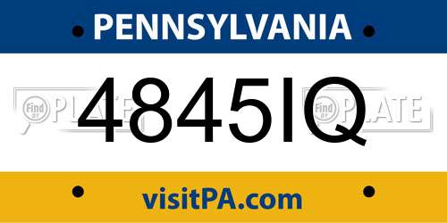 4845IQ Pennsylvania License Plate