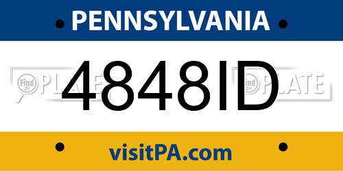 4848ID Pennsylvania License Plate