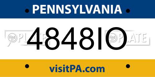 4848IO Pennsylvania License Plate