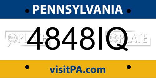 4848IQ Pennsylvania License Plate