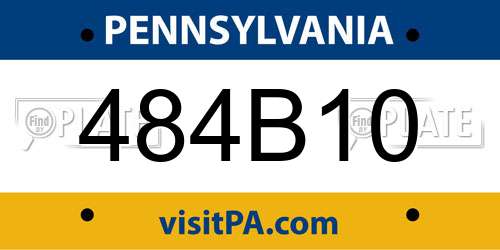 484B10 Pennsylvania License Plate