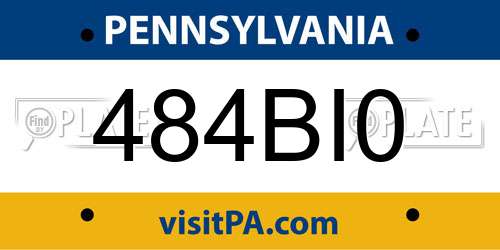 484BI0 Pennsylvania License Plate