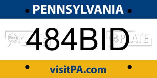 484BID Pennsylvania License Plate