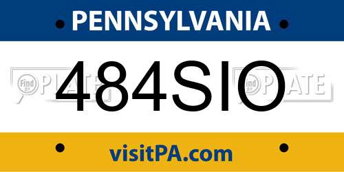 484SIO Pennsylvania License Plate