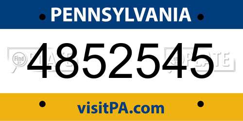 4852545 Pennsylvania License Plate
