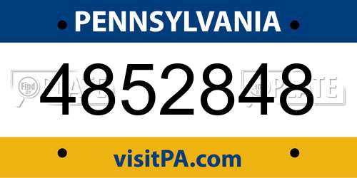 4852848 Pennsylvania License Plate