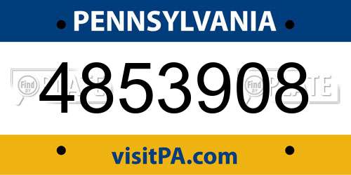 4853908 Pennsylvania License Plate