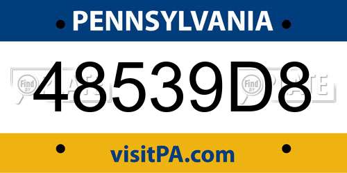 48539D8 Pennsylvania License Plate