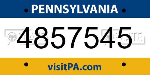 4857545 Pennsylvania License Plate