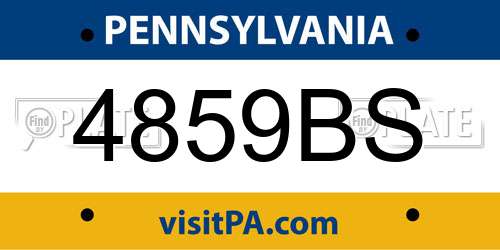 4859BS Pennsylvania License Plate