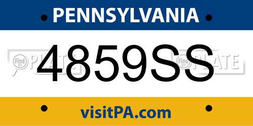 4859SS Pennsylvania License Plate