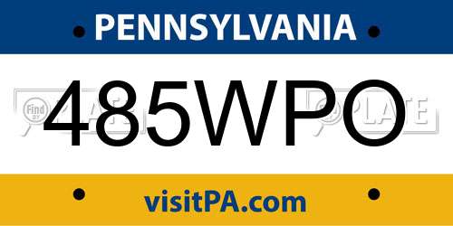 485WPO Pennsylvania License Plate