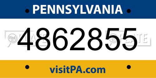 4862855 Pennsylvania License Plate