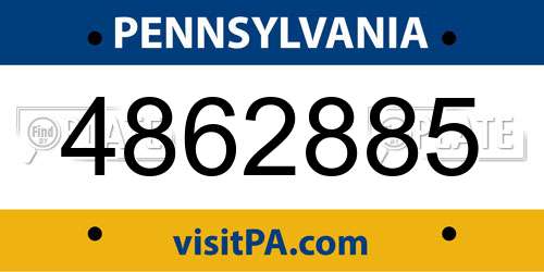 4862885 Pennsylvania License Plate