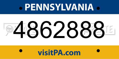 4862888 Pennsylvania License Plate