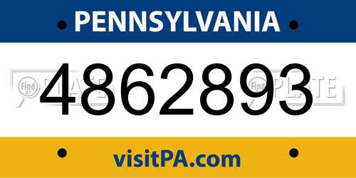 4862893 Pennsylvania License Plate