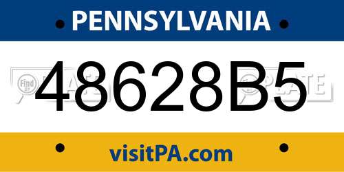 48628B5 Pennsylvania License Plate
