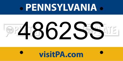 4862SS Pennsylvania License Plate