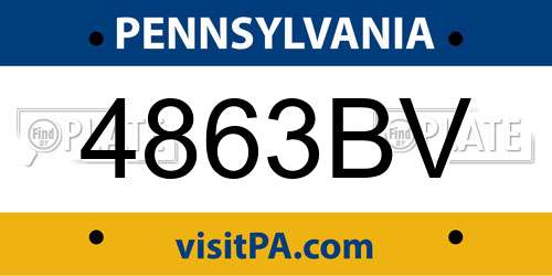 4863BV Pennsylvania License Plate