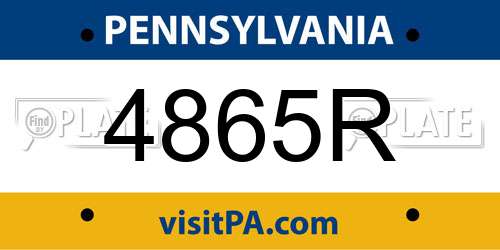 4865R Pennsylvania License Plate