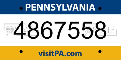 4867558 Pennsylvania License Plate
