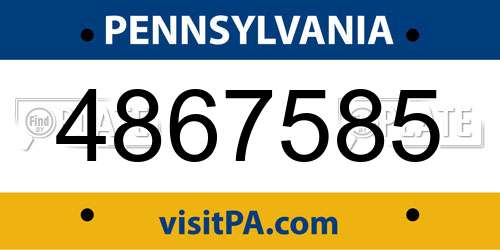 4867585 Pennsylvania License Plate
