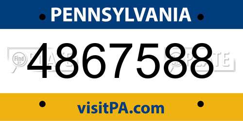 4867588 Pennsylvania License Plate