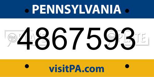 4867593 Pennsylvania License Plate