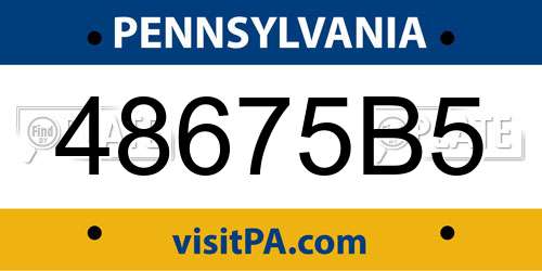 48675B5 Pennsylvania License Plate