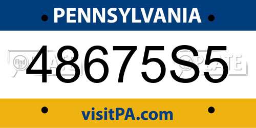 48675S5 Pennsylvania License Plate