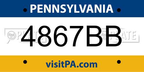 4867BB Pennsylvania License Plate