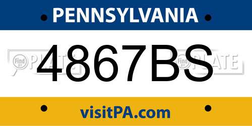 4867BS Pennsylvania License Plate