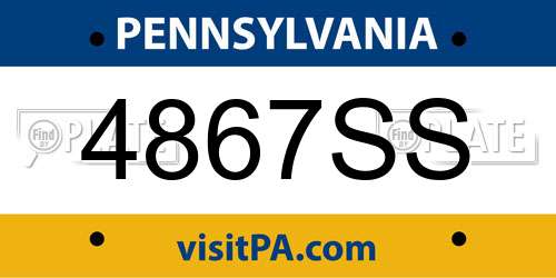4867SS Pennsylvania License Plate