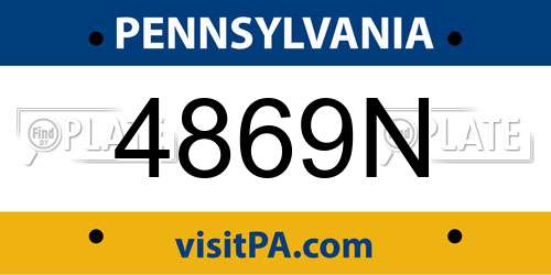4869N Pennsylvania License Plate
