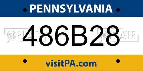 486B28 Pennsylvania License Plate