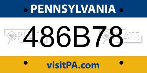 486B78 Pennsylvania License Plate