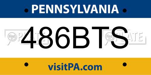 486BTS Pennsylvania License Plate