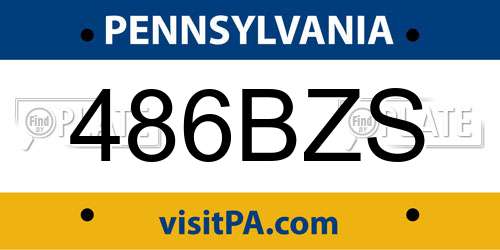 486BZS Pennsylvania License Plate