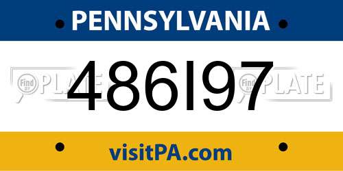 486I97 Pennsylvania License Plate