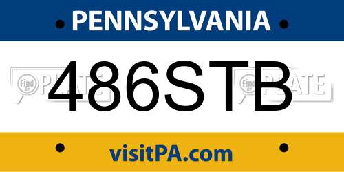 486STB Pennsylvania License Plate
