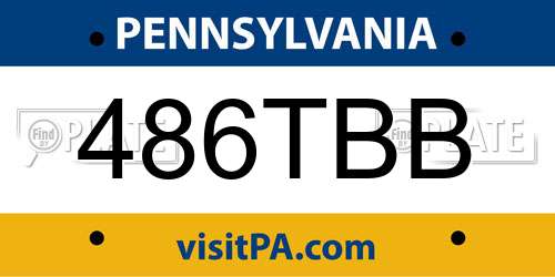 486TBB Pennsylvania License Plate