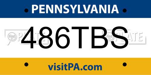486TBS Pennsylvania License Plate