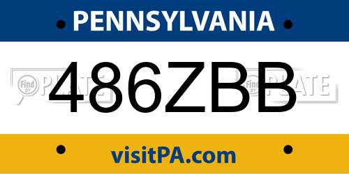 486ZBB Pennsylvania License Plate