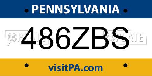 486ZBS Pennsylvania License Plate