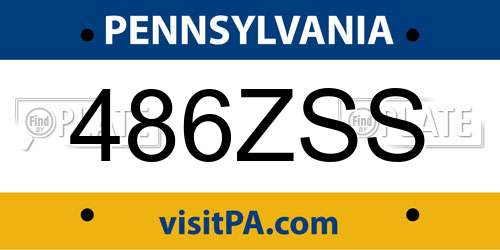 486ZSS Pennsylvania License Plate