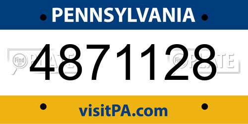4871128 Pennsylvania License Plate