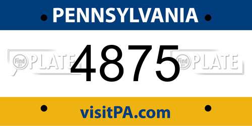 4875 Pennsylvania License Plate